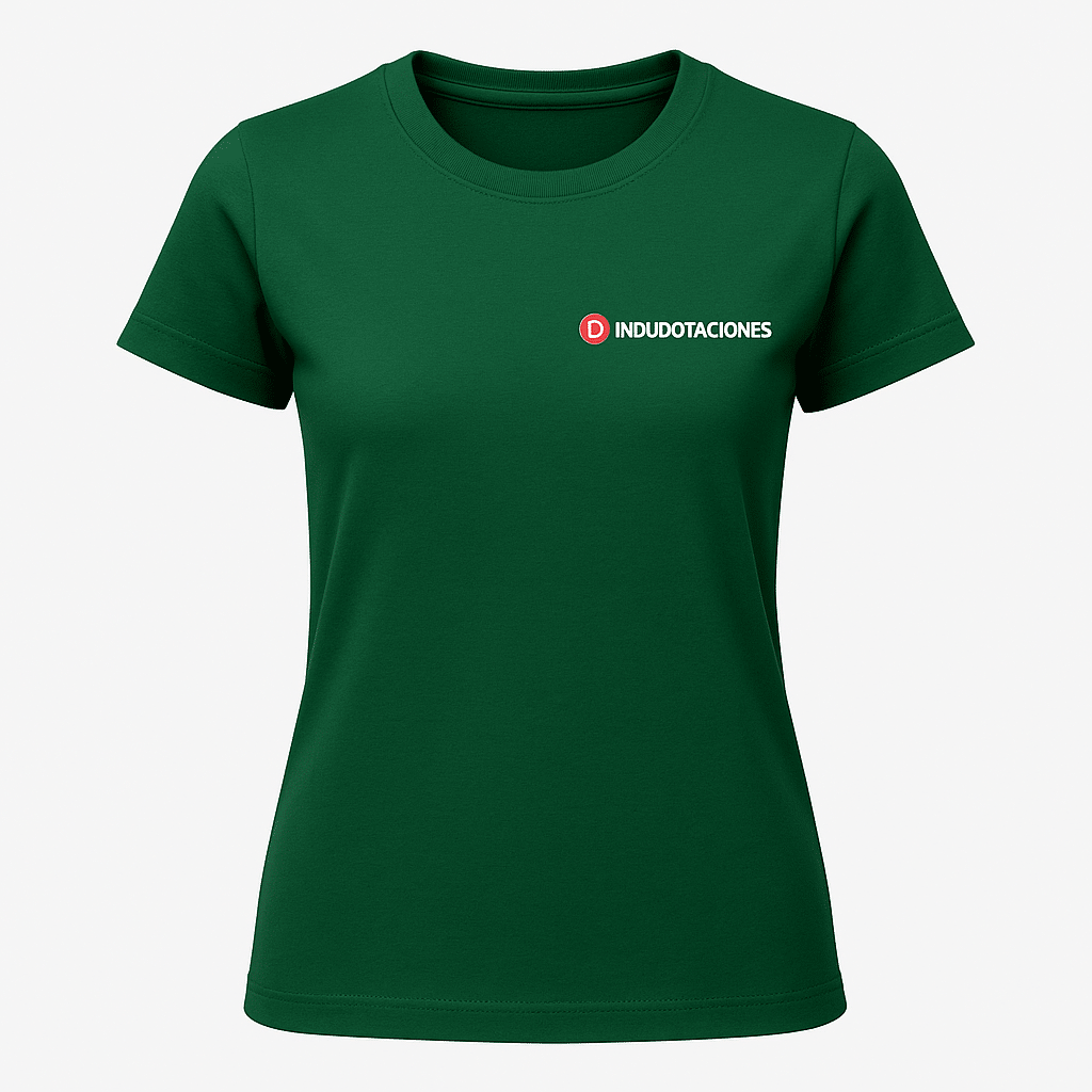 Camiseta dama cuello redondo verde Indudotaciones